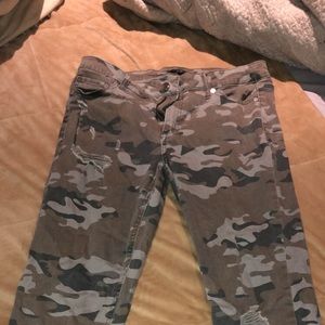 Ripped camo jeans